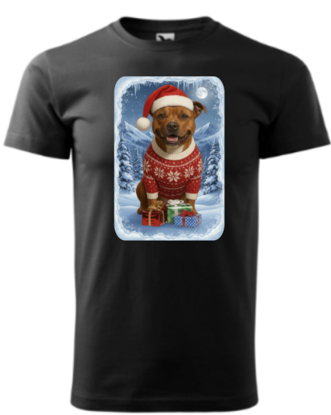 Vánoční tričko se stafordem2